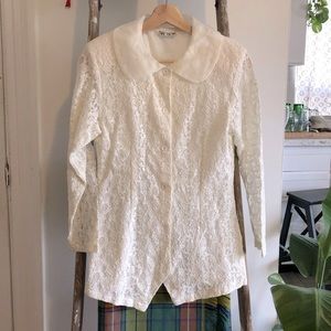 Vintage Cream Lace Blouse